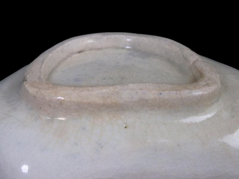 古伊万里　染付　型刷印判　幾何学文様　富士型変形皿　豆皿　F140AS-fbtc