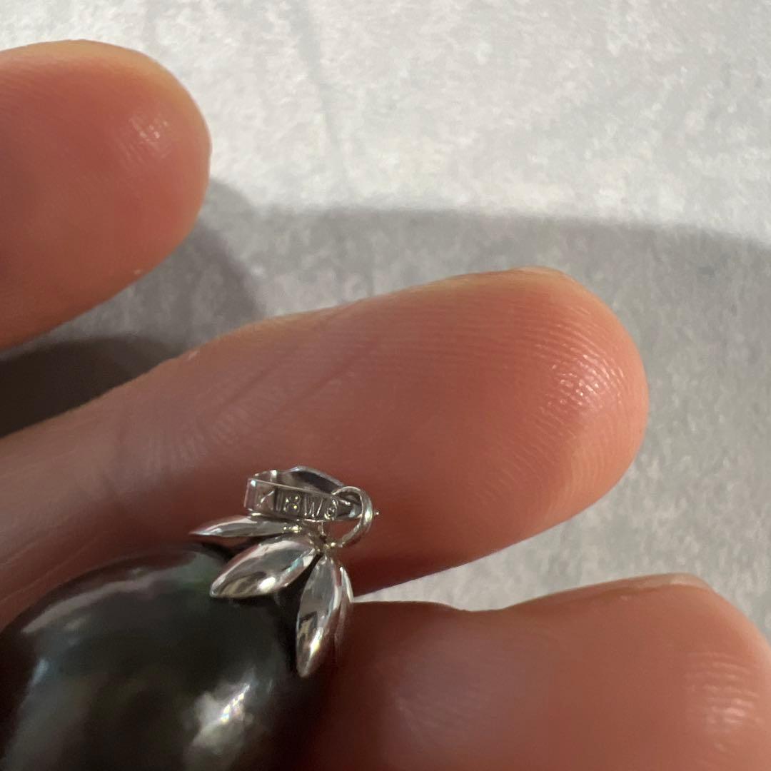 K18WG 大粒真珠ペンダント