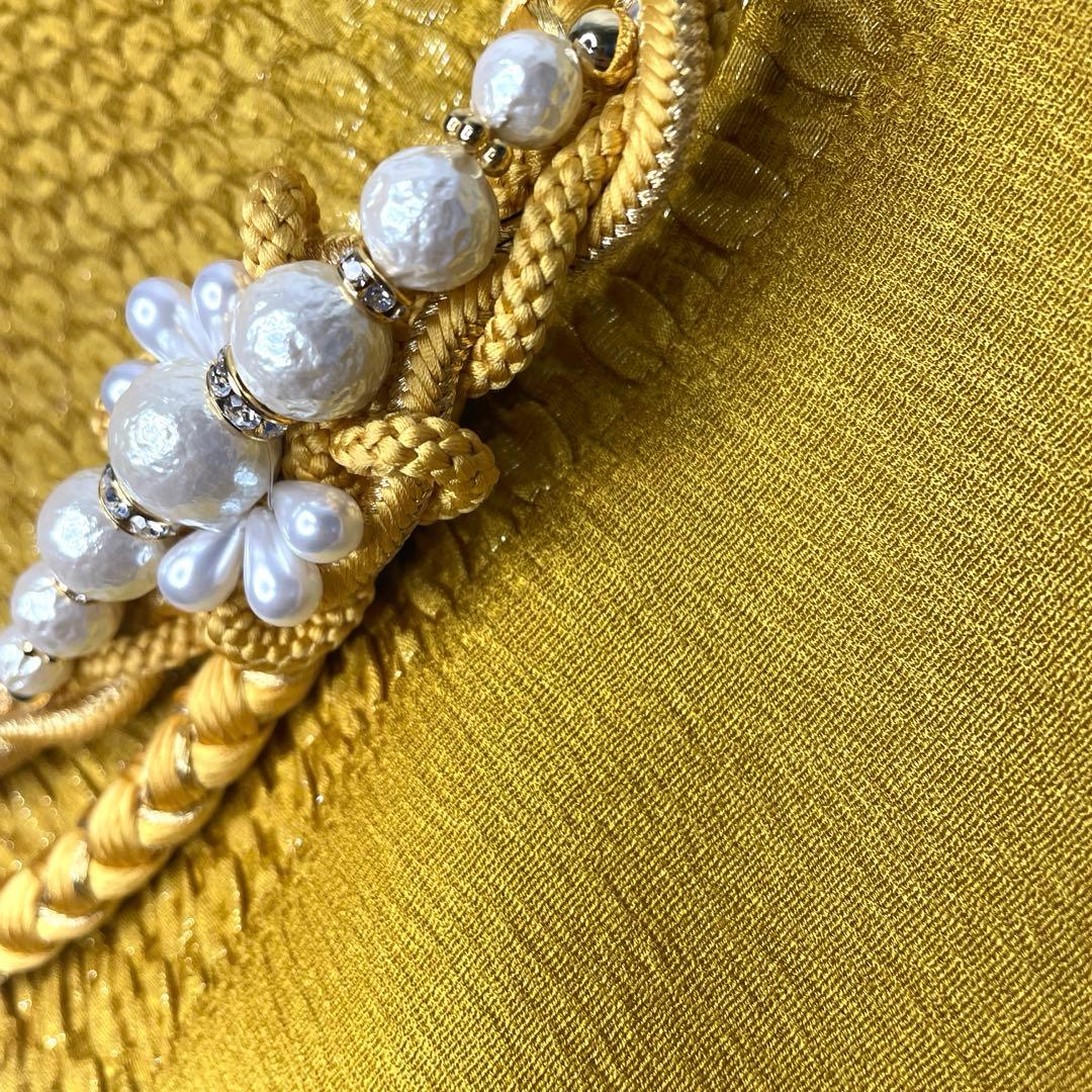 新品未使用　振袖用　最新作　帯締め　帯揚げ　半衿　重ね襟　4点セット　からし