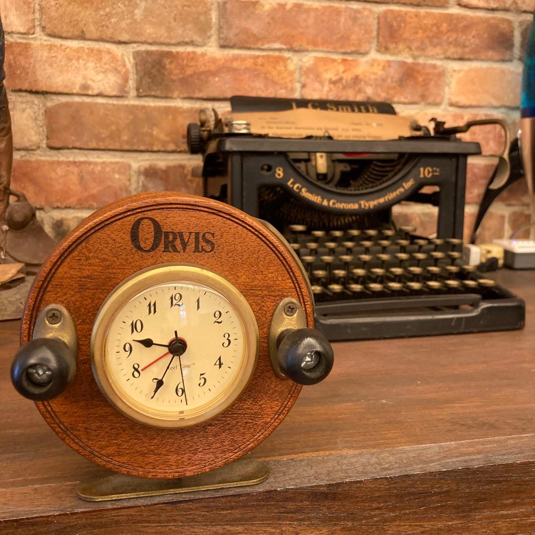 1994s 未使用Orvis FLYリール型置時計 アラーム機能付き