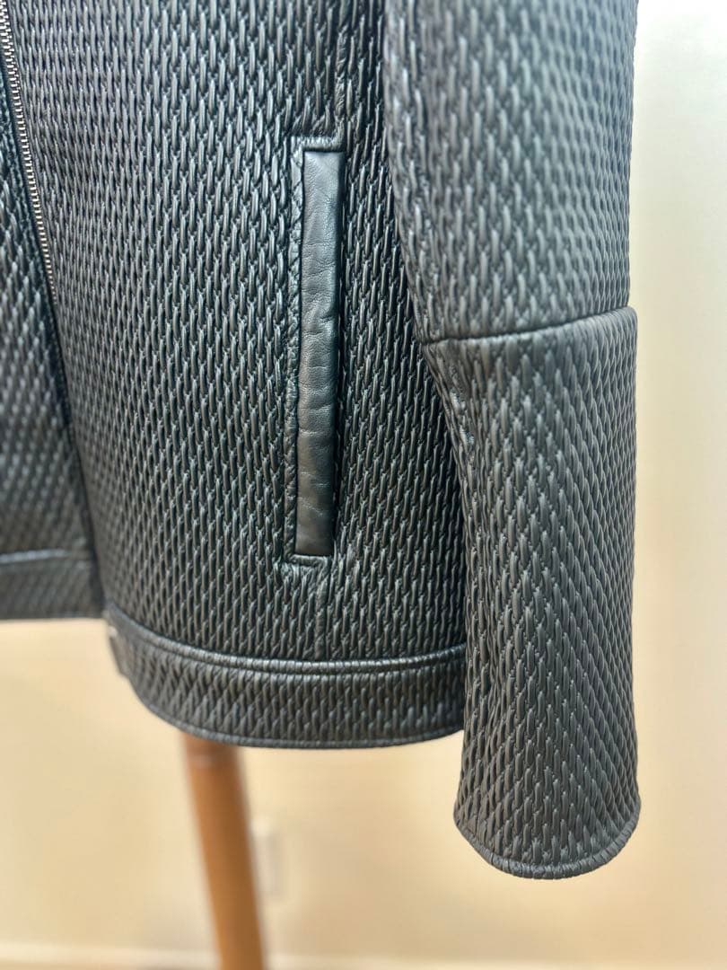 週末セール！エンポリオアルマーニ 希少 シングルライダースジャケット 黒