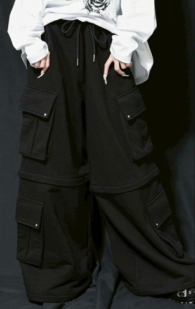 新品未使用 レフレム セパレート ワイドパンツ スウェットカーゴパンツ 2WAY