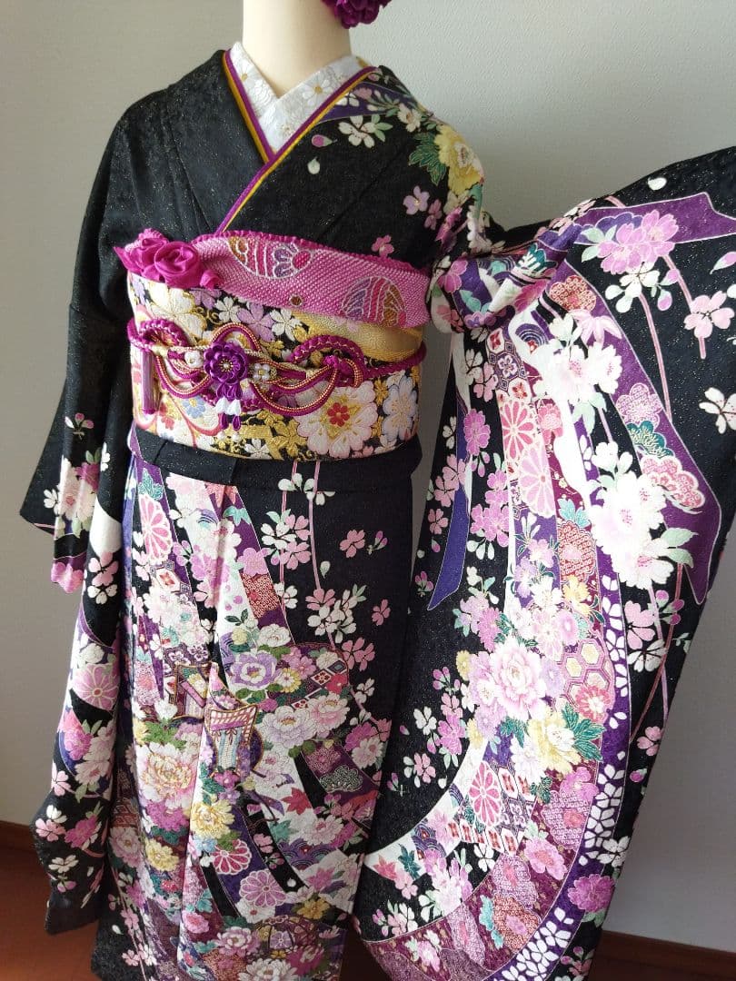 sadakou03様　307.高級感！振袖7点セット　正絹　フルセット　成人式