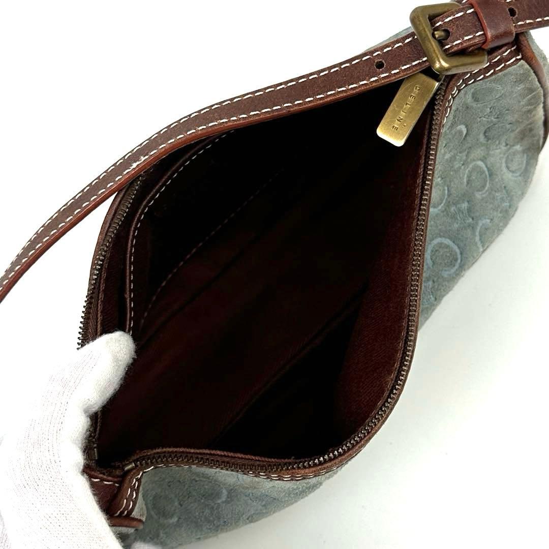 【人気】セリーヌ　アクセサリーポーチ　C　マカダム　サルキー　スエード　レザー