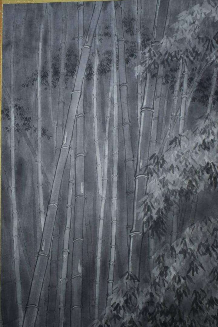 不詳/作者不詳/竹林図/山水/布袋屋掛軸HK-32