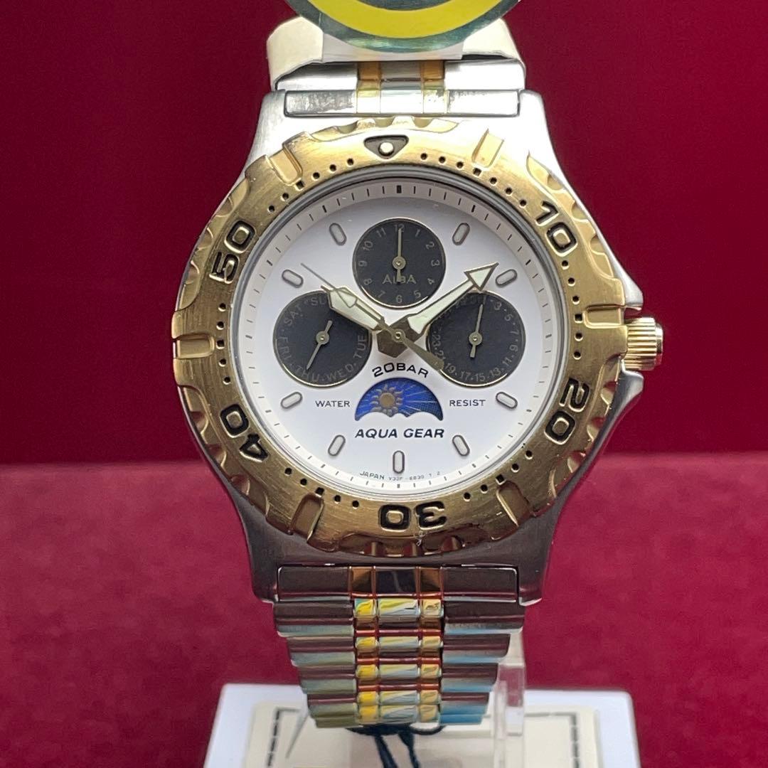 希少 未使用 90s SEIKO ALBA アクアギア ムーンフェイズ ダイバー