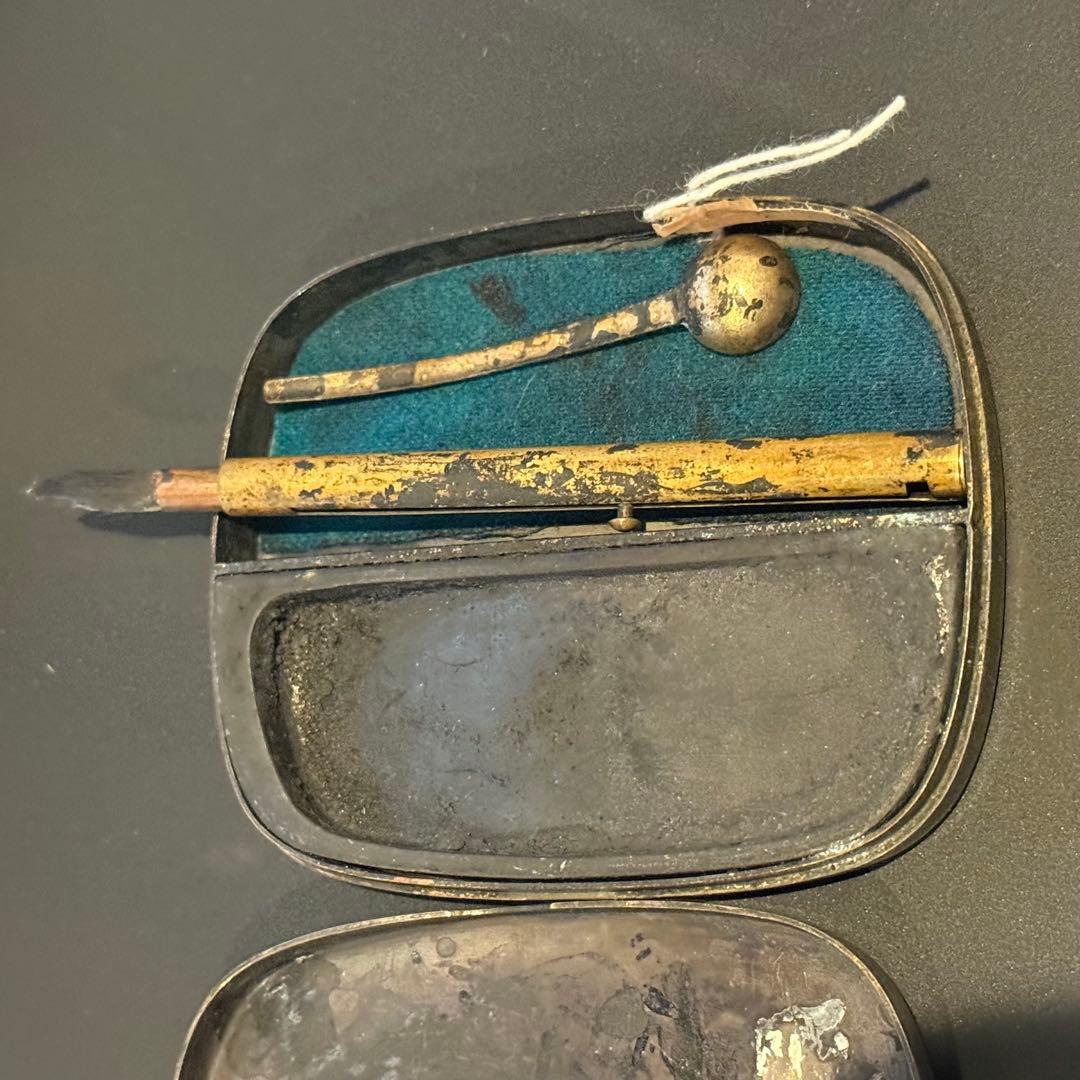 江戸期 携帯型書道セット ミニ硯・格納式筆 希少品 年代物