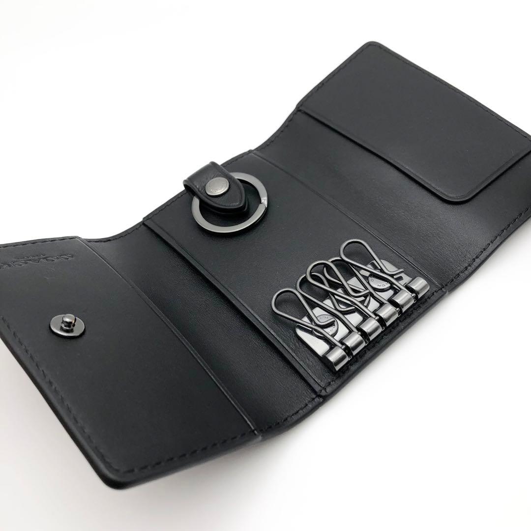 COACH 大人気！！ 5リングキーケース シグネチャー レザー ブラック 新品