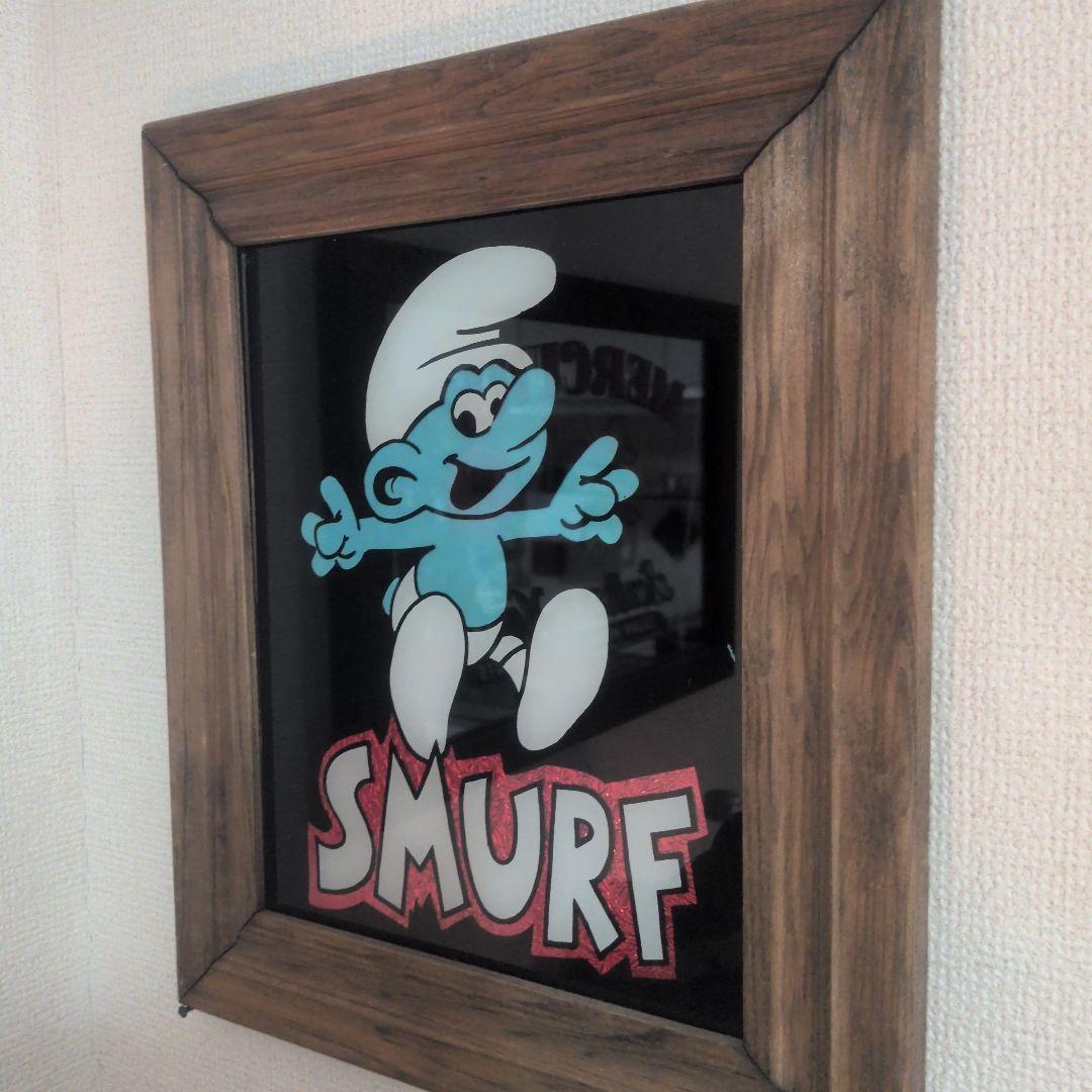 【お宝】スマーフ SMURF 額付き ヴィンテージ アンティーク