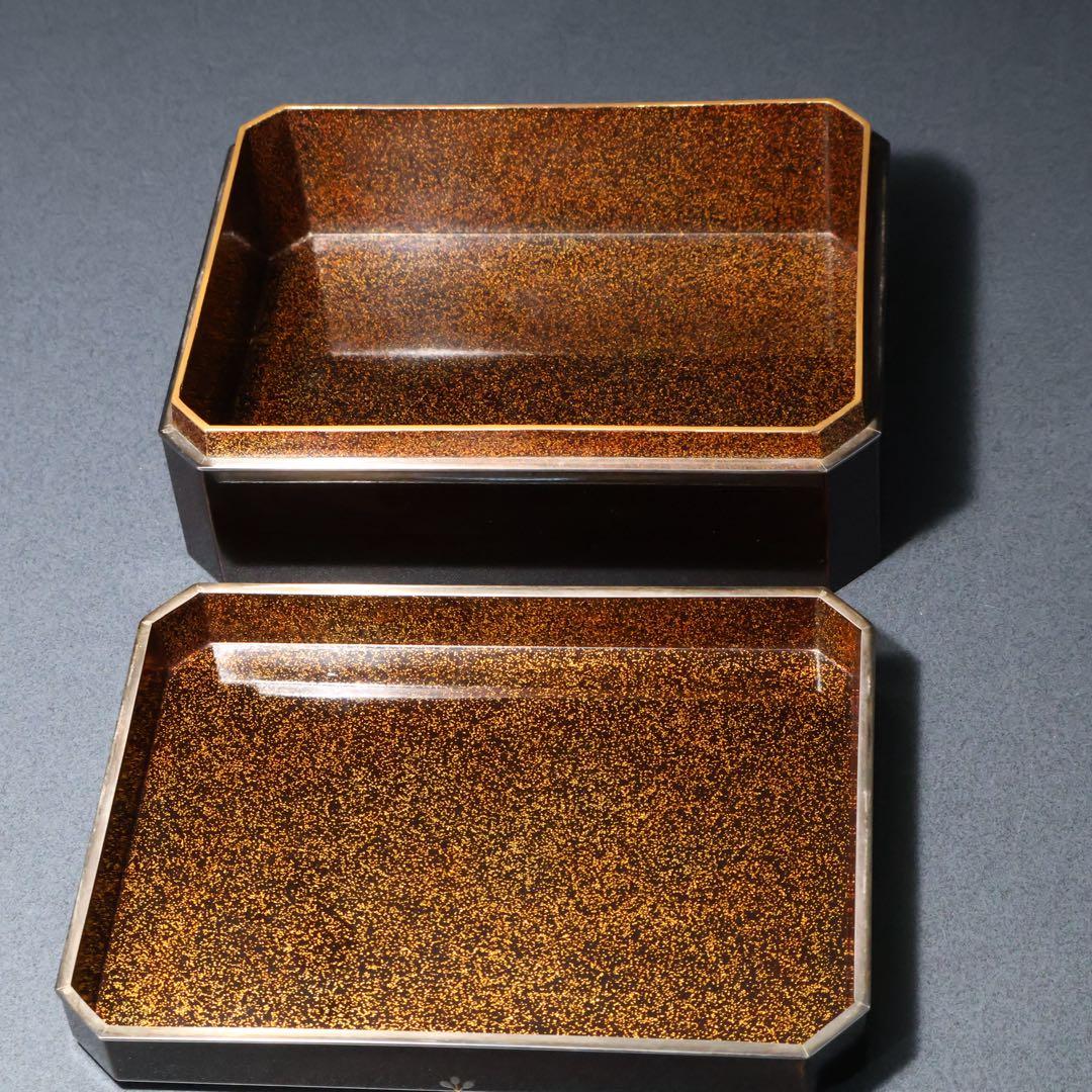 蒔絵　巻き煙草入れ　盆付き　平安漆専堂　共箱　R1429お12