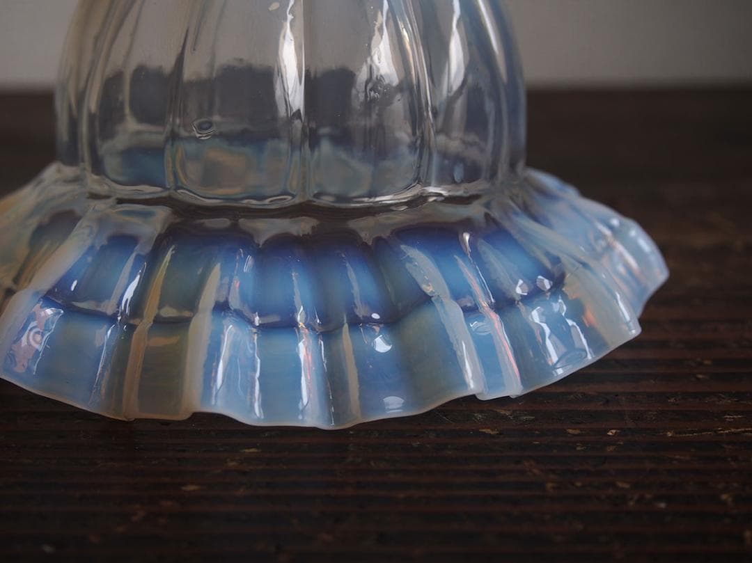 オパールガラス フリルガラス ランプシェード電笠 オパールセント/K363