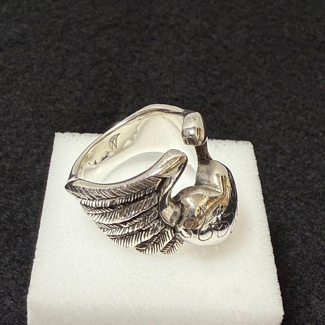 クレイジーピッグ Large heart ＆ wings ring