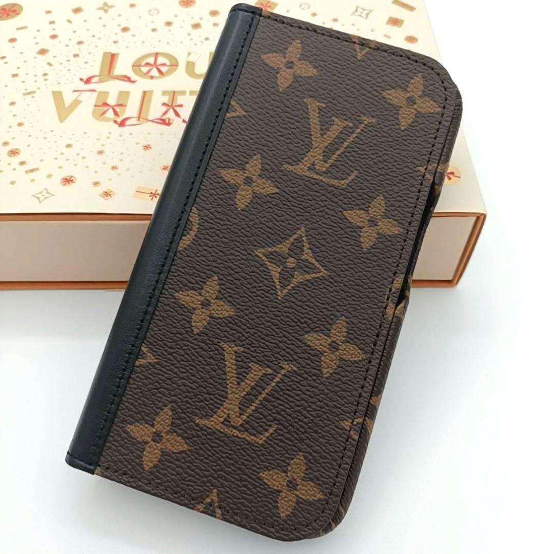 ルイヴィトン　iPhone15 pro ケース モノグラムフォリオ 手帳型 箱付