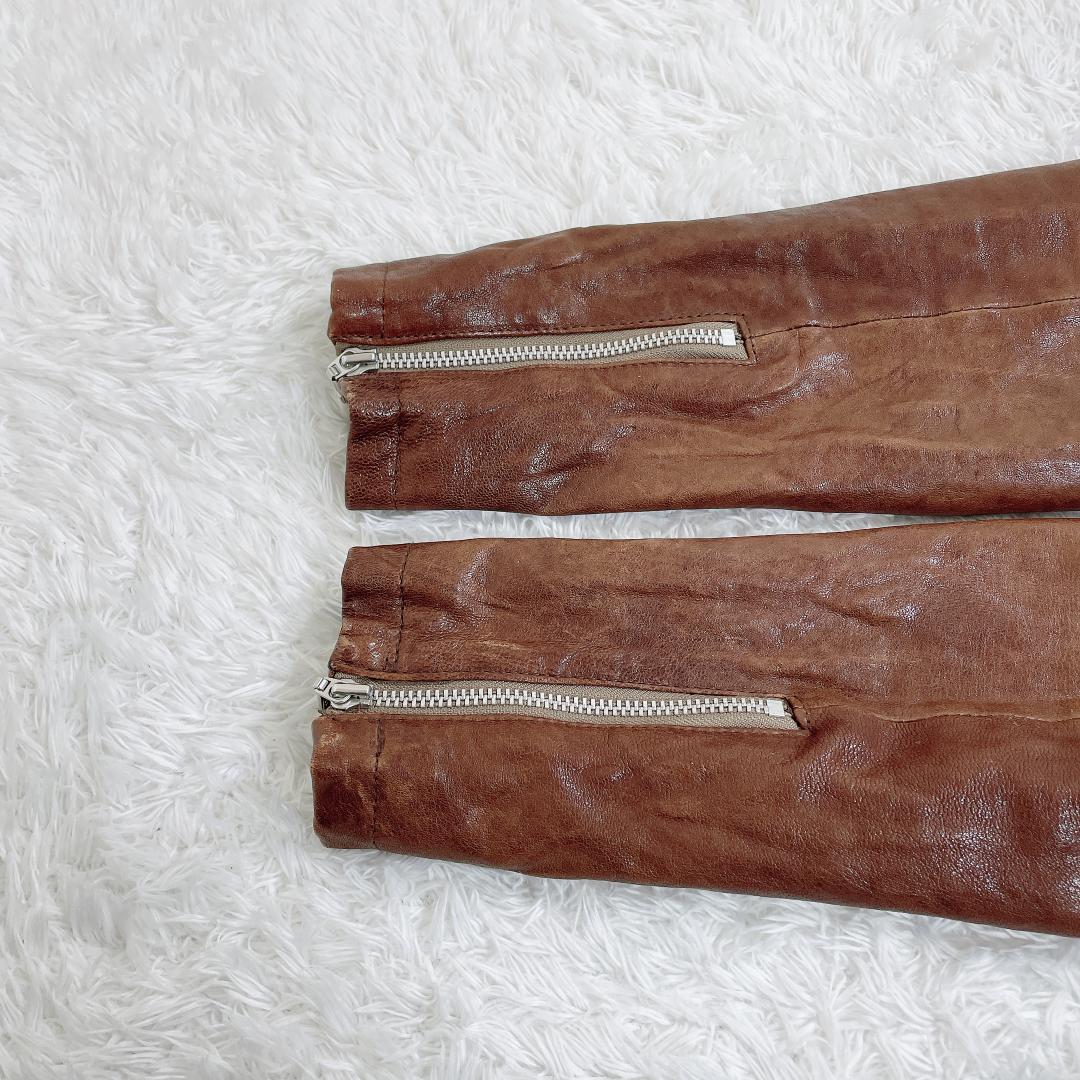 トルネードマート レザーシングルライダースジャケット y2kブラウン M