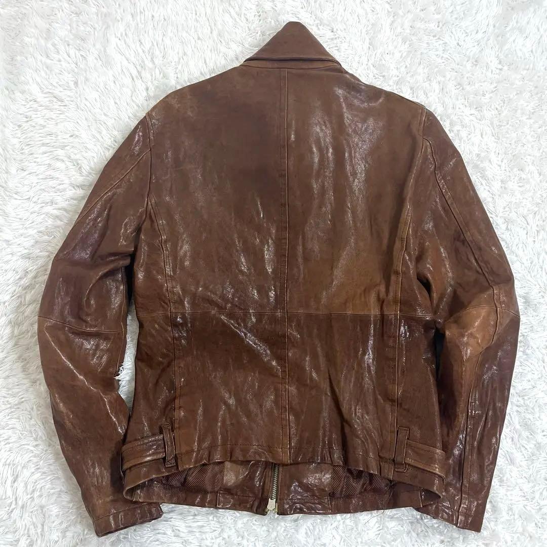 トルネードマート レザーシングルライダースジャケット y2kブラウン M
