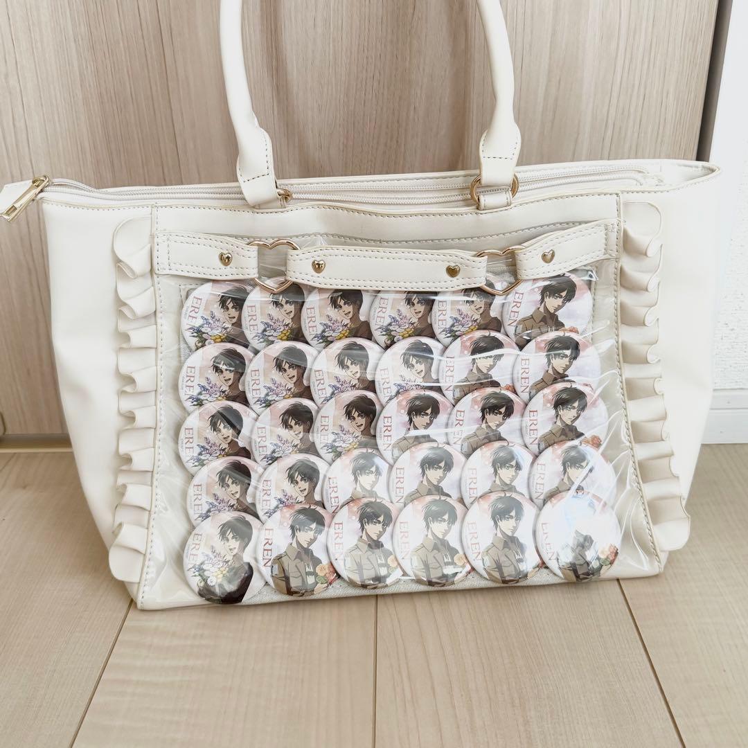 進撃の巨人 エレン 缶バッジ 30個＋痛バッグ