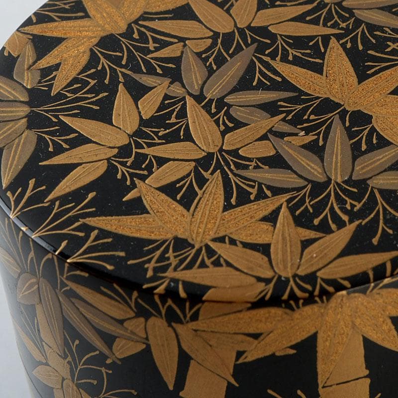 茶道具　高橋峯房作　竹林蒔絵　中棗　共箱　V　9524