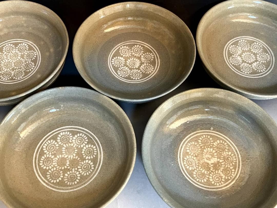 鉢■駕洛窯 清水久嗣造 向付 5客 高足 三島 桐共箱 作家物 時代物 骨董品■