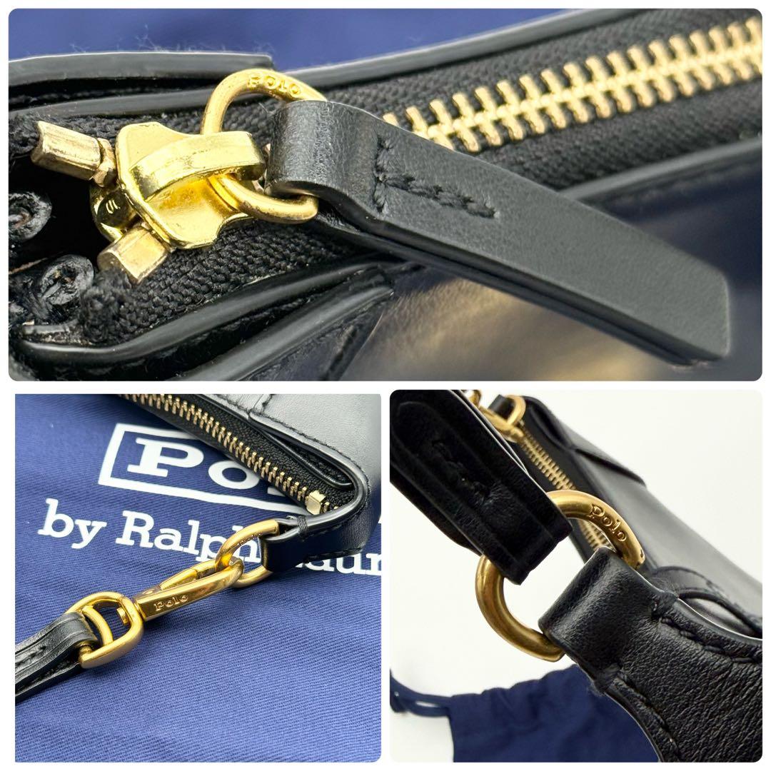 【現行 極美品】Polo ID カーフスキン ミニ ショルダー バッグ ブラック