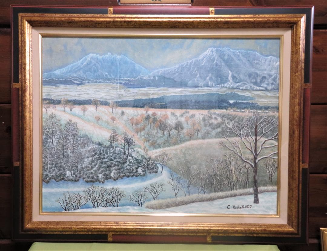 作者不明（　C YAMAMOTOサイン）　「五岳を望む」　油彩　P12号