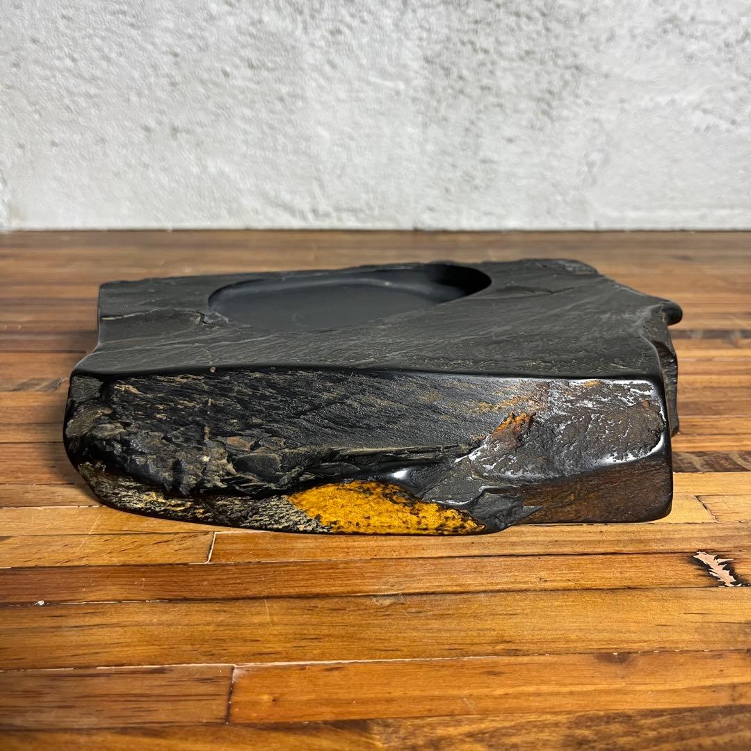 龍渓硯 彫銘入り 天然石硯 筆墨 書道用品 重厚型 送料込み