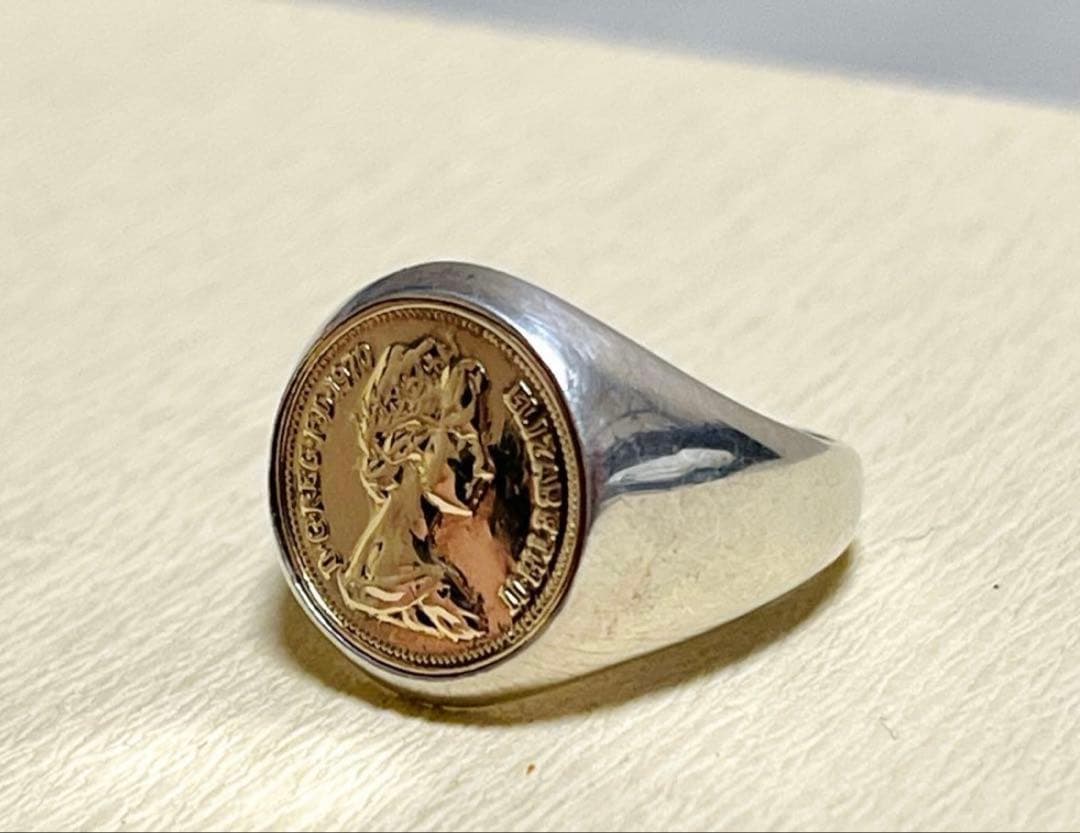 リング　エリザベス女王　1970年　10k　k10 925　11号