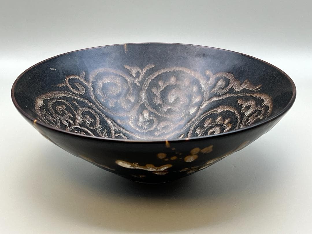 【海】吉州窯　南宋　玳皮天目 天目茶碗　玳皮盞 高級箱付　骨董品  中国美術品