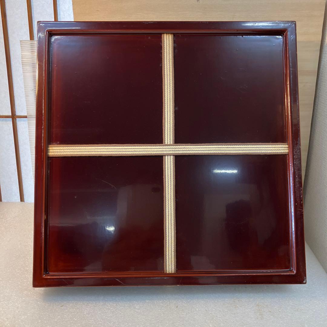 茶道具　盆　漆器　黒塗　盆　漆塗り共箱　N6KOB