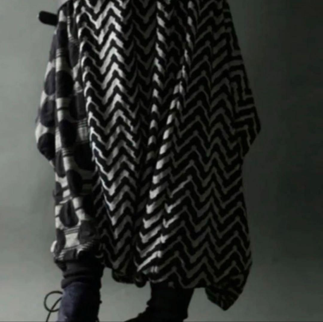 アンティカantiqua☆ドット柄切り替えサルエルパンツ☆変形 アシメントリー