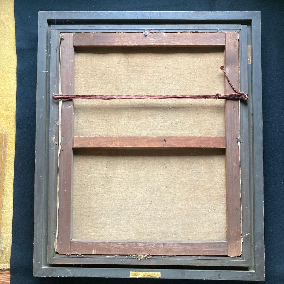 フランス裏町街の風景　作者不詳　額縁約80×67絵画65×53cm 15Fサイズ