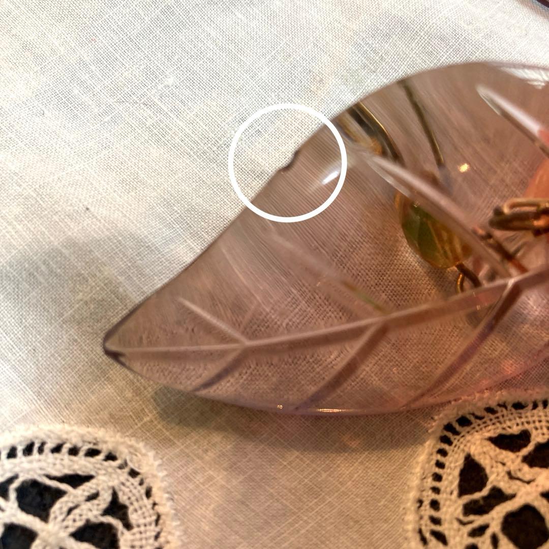 （専用）シャンデリアパーツ　ピンクウランとウランリーフ1880年　フランス