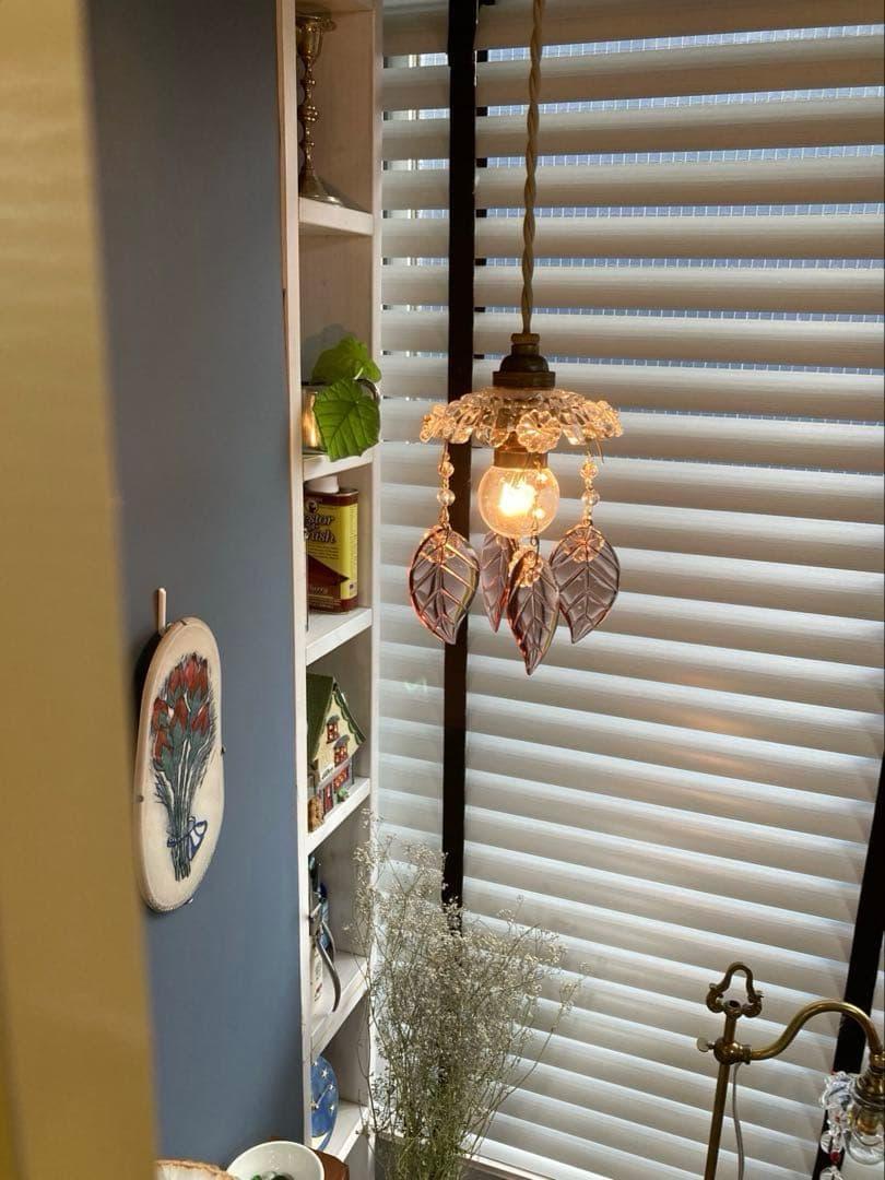 （専用）シャンデリアパーツ　ピンクウランとウランリーフ1880年　フランス