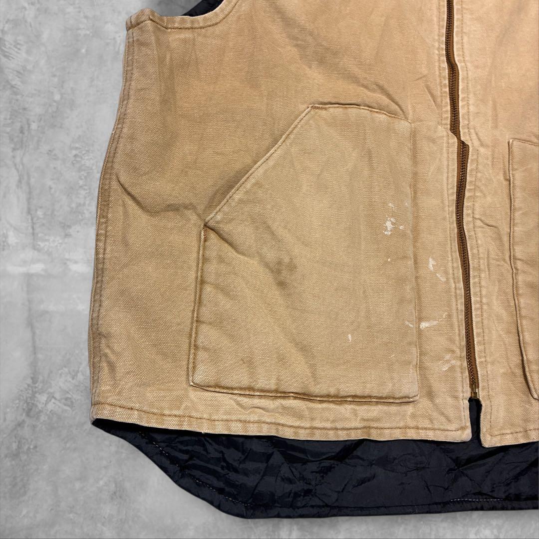 Carhartt ダックベスト 00s当時物 フェードキャメル中綿キルトXL相当