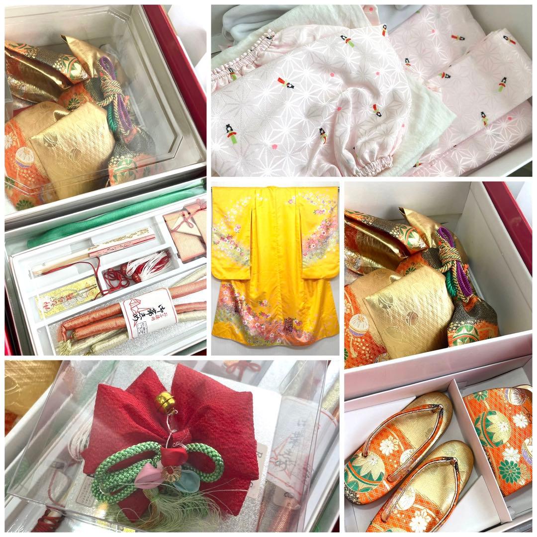 七五三 女の子 七歳用　綸子　振袖　フルセット