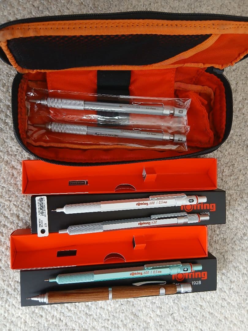ロットリング600シャープペンシル、ボールペン、S20、ノーマディックペンケース