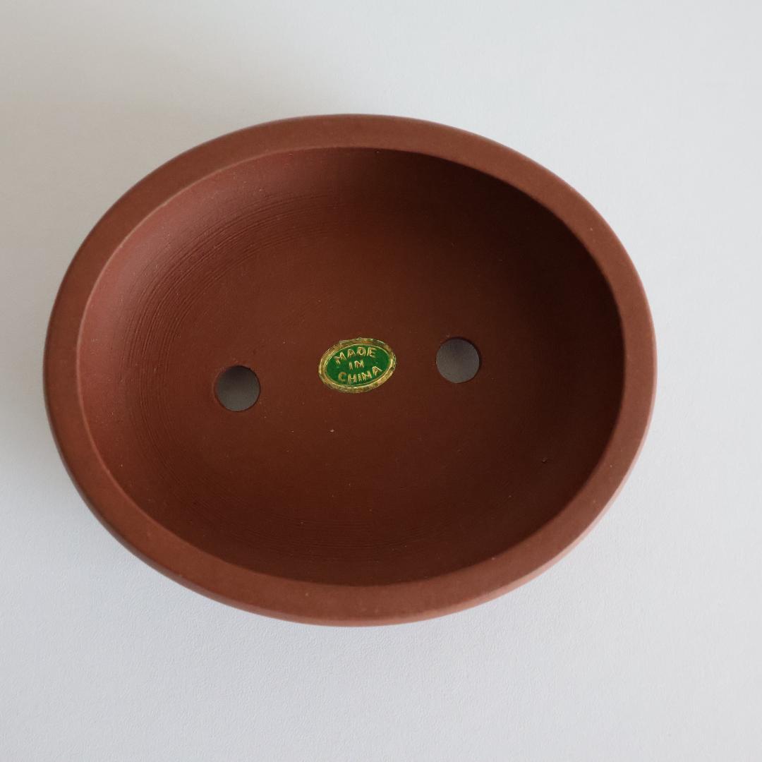 『 呉徳盛製 』『 中国宜興 』在銘 中国古盆器 紫砂 朱泥 紫砂鉢 盆栽鉢