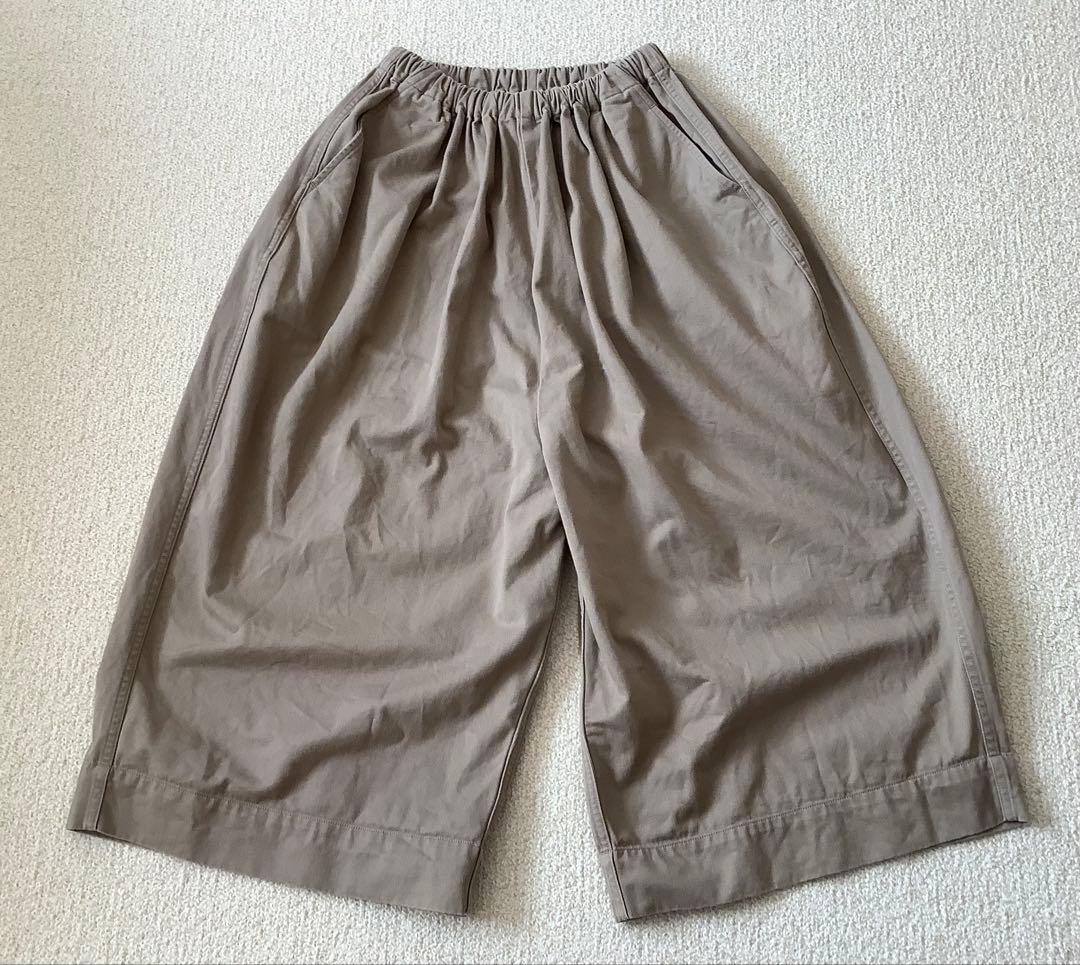 【ゴーシュ】カツラギワイドキュロットパンツ 8分丈 ベージュ