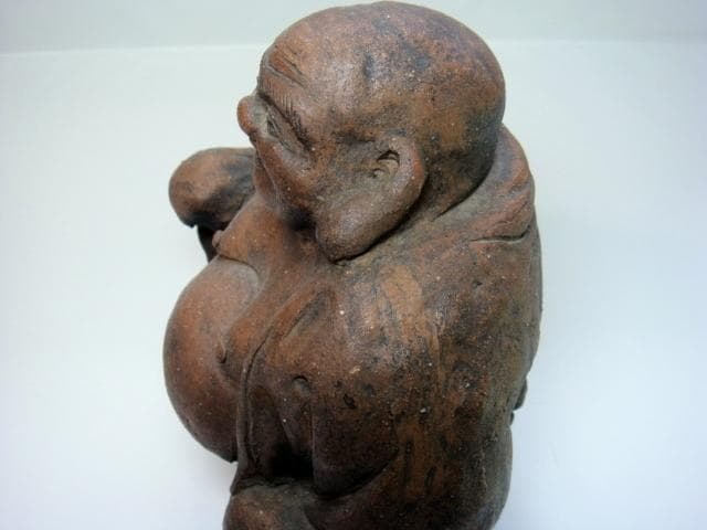 置物■古い備前焼の布袋様(江戸期)古備前 布袋さん 七福神 古民具 時代物 骨董