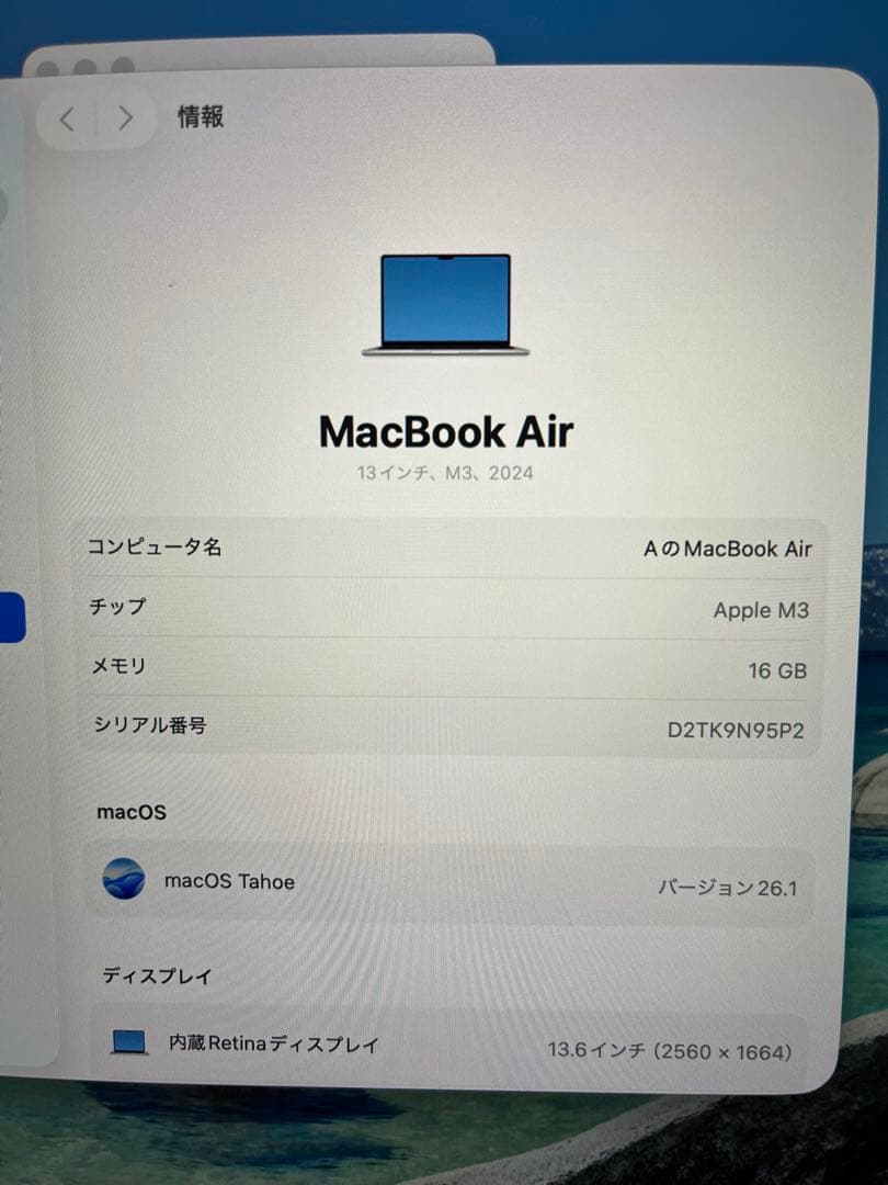 Apple MacBook AIR M3 シルバー 13インチ