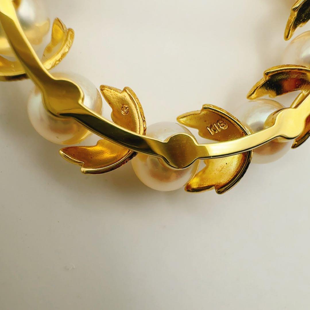 美品　定番　ミキモト　K18 月桂樹　ブローチ　美品