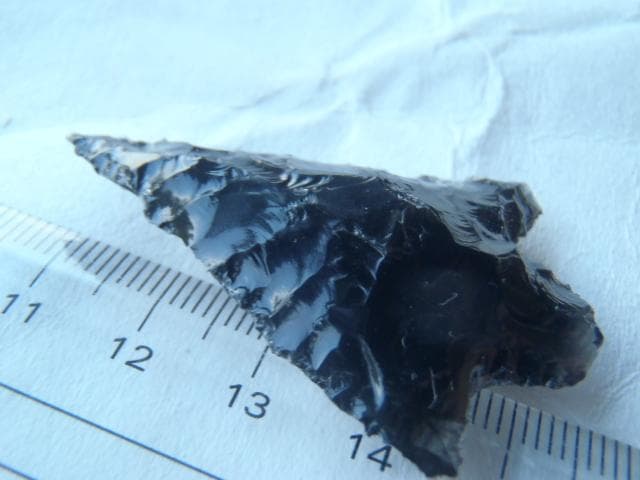 石器　石槍　尖頭器　北海道十勝黒曜石