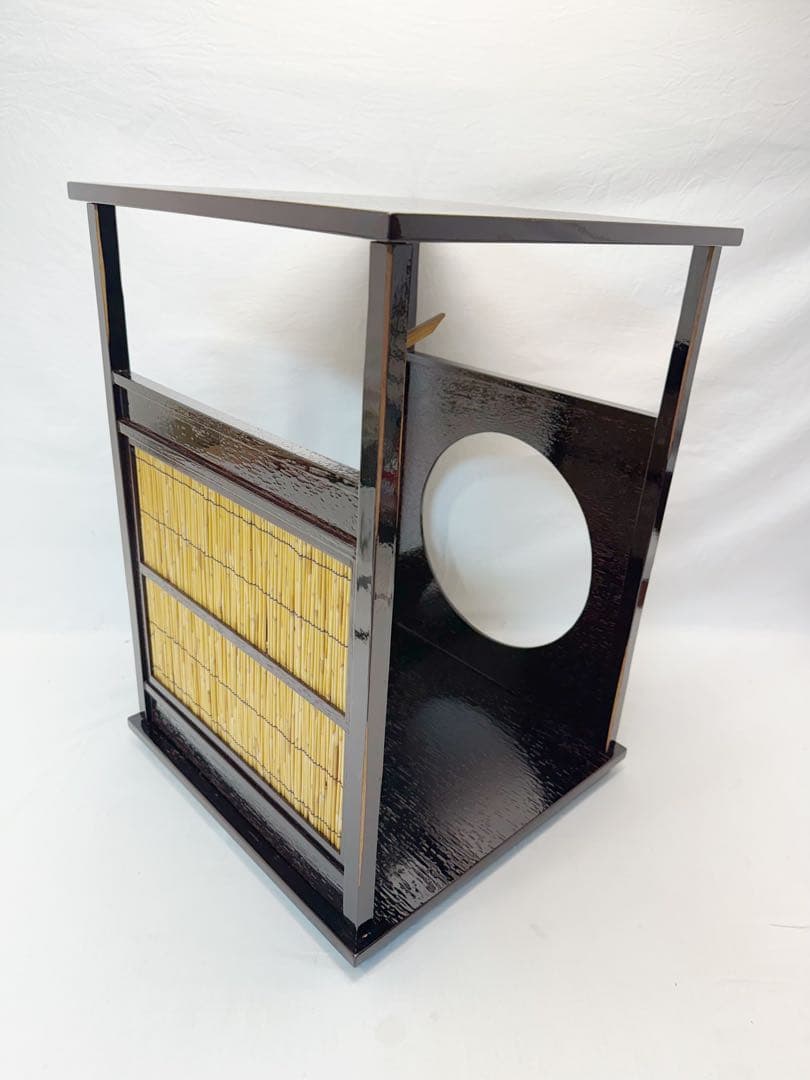 ほぼ未使用 茶道具 吉野棚 溜塗 圓能斎好写 組み立式 元箱