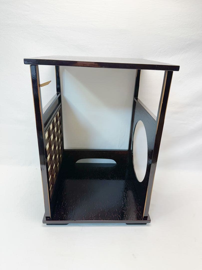 ほぼ未使用 茶道具 吉野棚 溜塗 圓能斎好写 組み立式 元箱