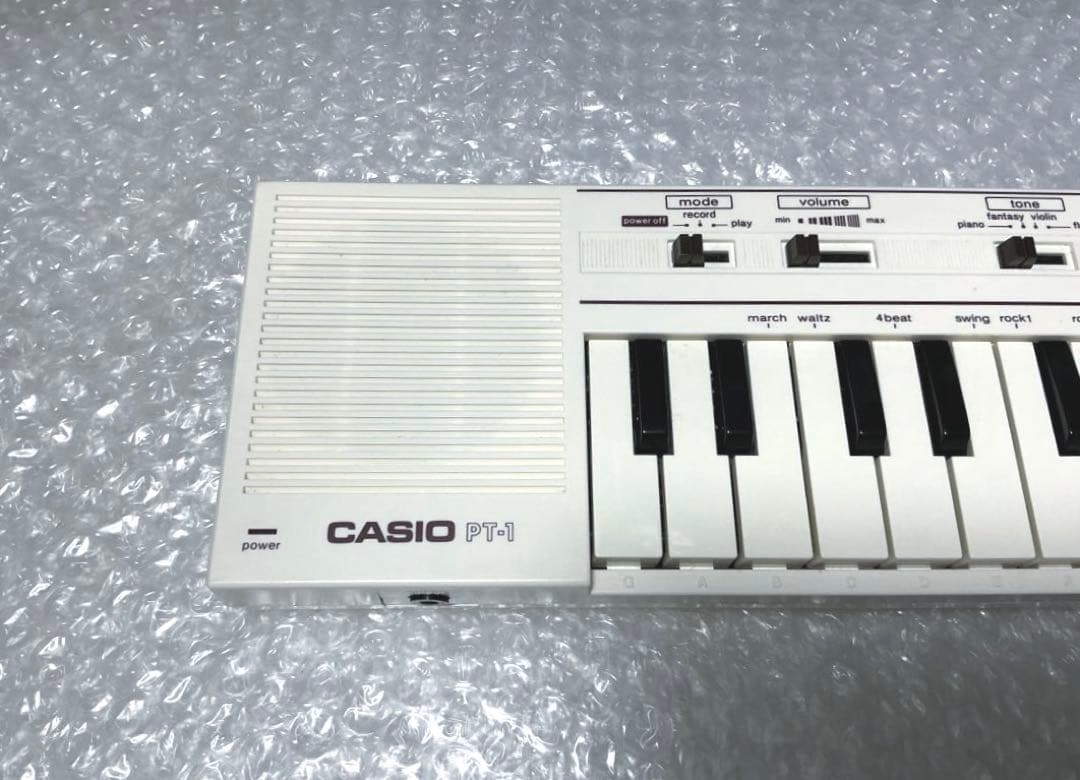 Casio PT-1☆ミニシンセサイザー☆ホワイト☆美品動作良好☆昭和レトロ☆