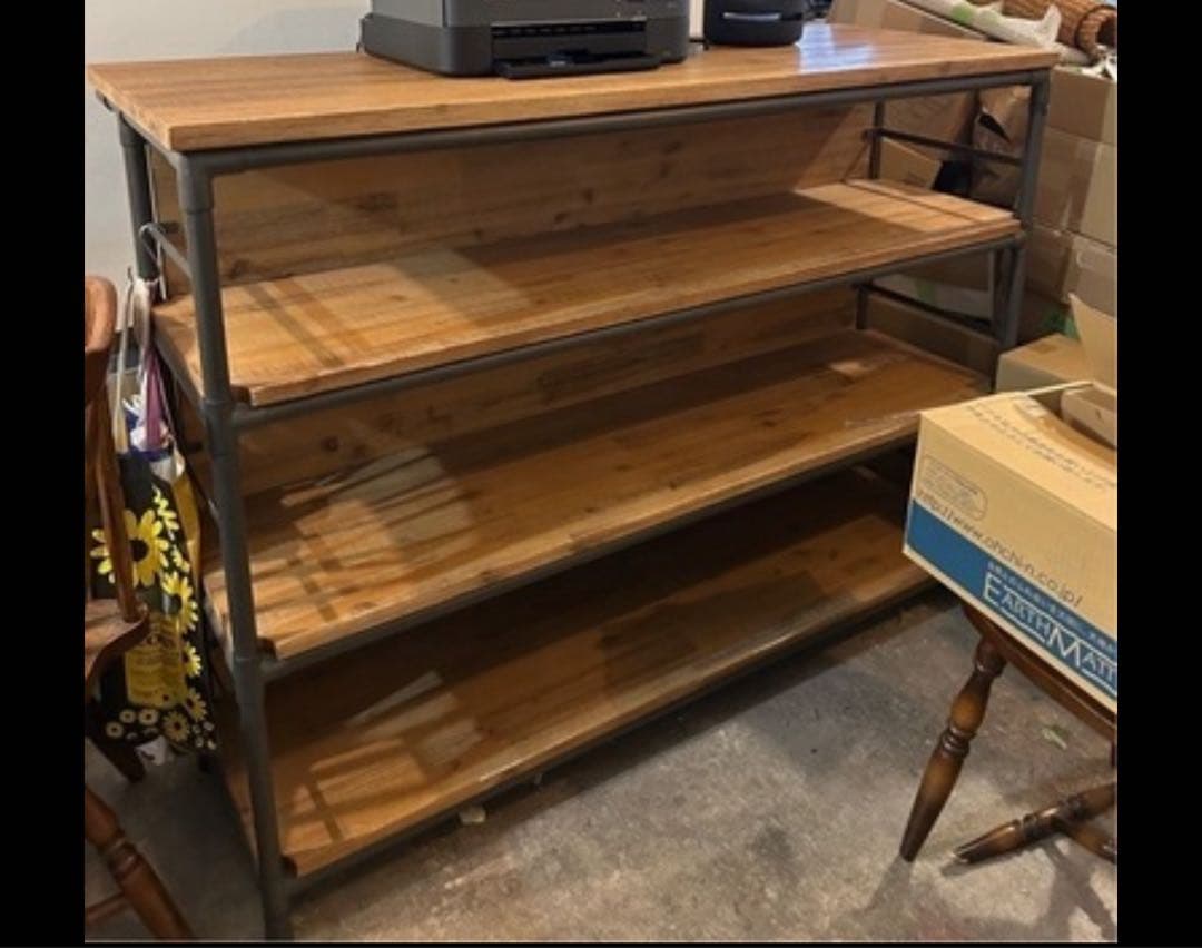 黒　アイアン製4段カウンター　シェルフ