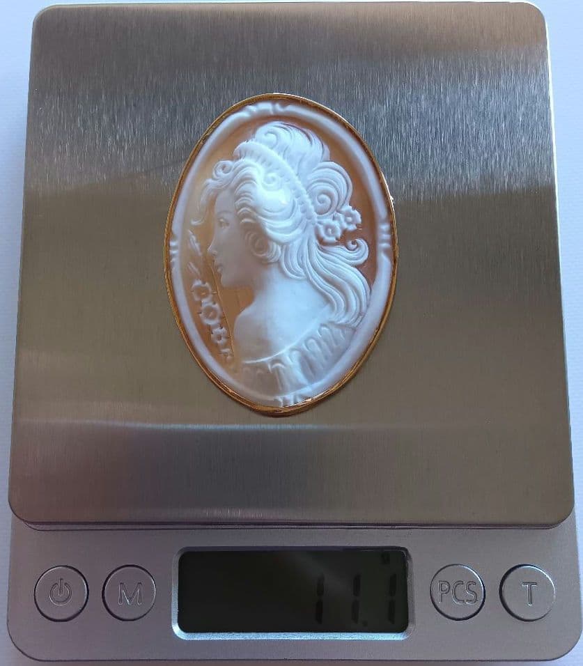 【K18刻印】シェルカメオ CAMEO ブローチ&ペンダント 約11g