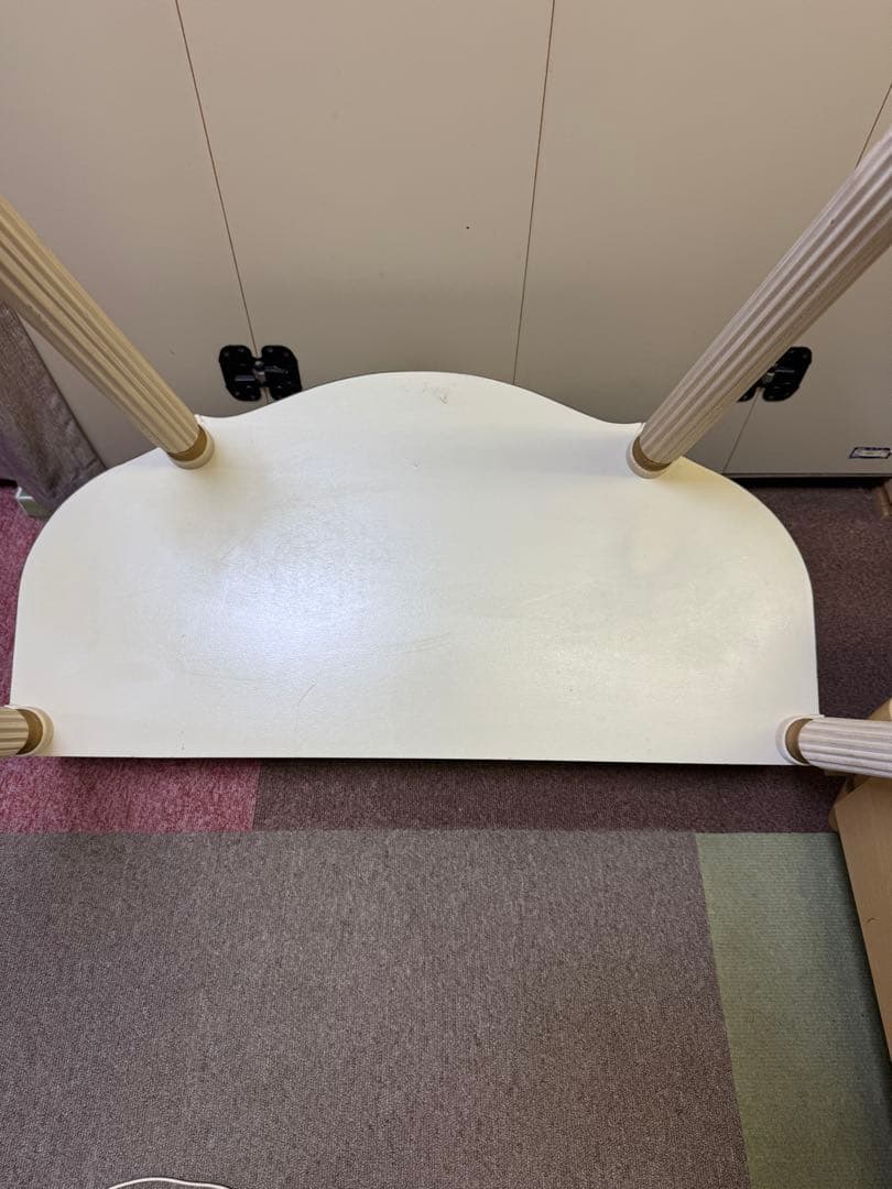 ホワイト サイドテーブル ロココ引き出し 木製