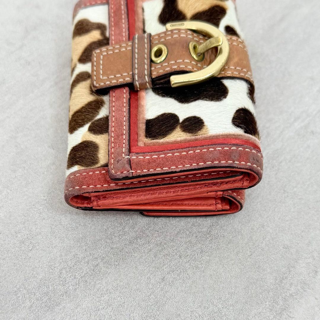 小物 Coach Soho Leopard Ponyhair Wallet