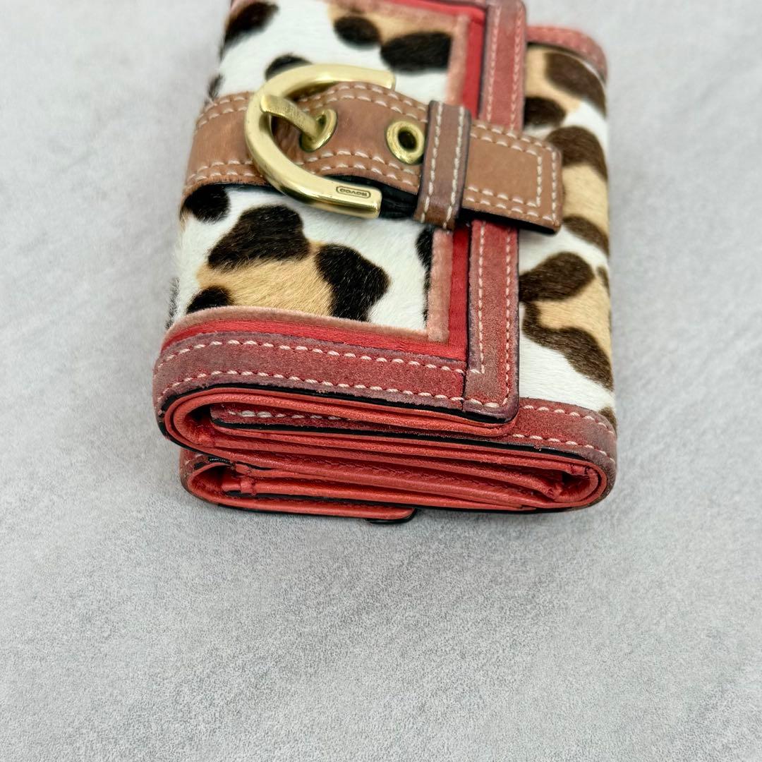小物 Coach Soho Leopard Ponyhair Wallet