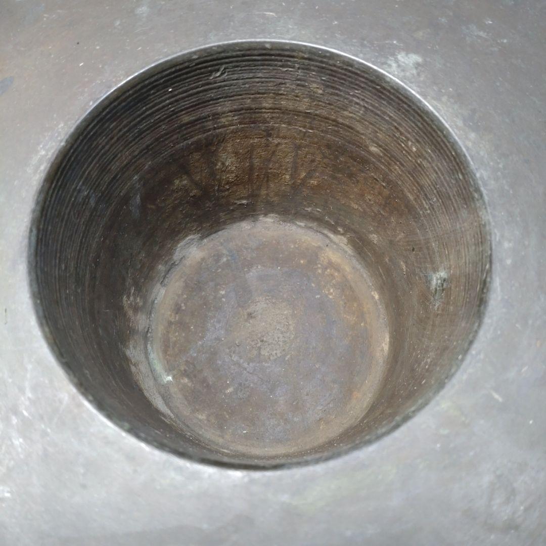 黄銅製　龍鳳凰図 双獣耳 獣足 薄端